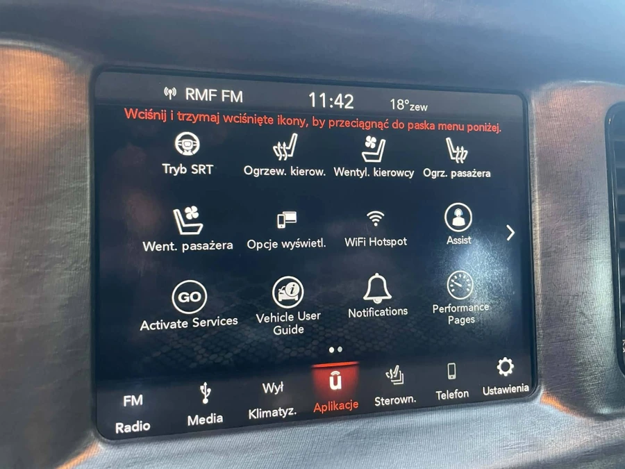 Charger · menu aplikacji po polsku